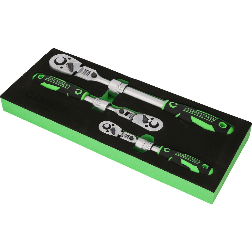 COMPETITION Teleskop-Ratschen-Satz,3-tlg, 1/4"+3/8"+1/2"